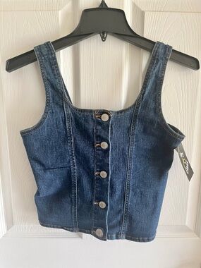 NWT art class girls medium wash denim top size XXL (16/18)